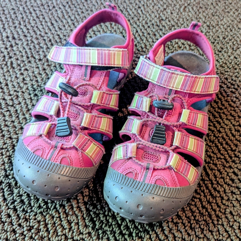 Kids Pink Striped Shoes